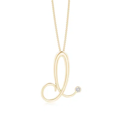 Angara Bezel Set Diamond Lowercase "d" Initial Pendant In Gold