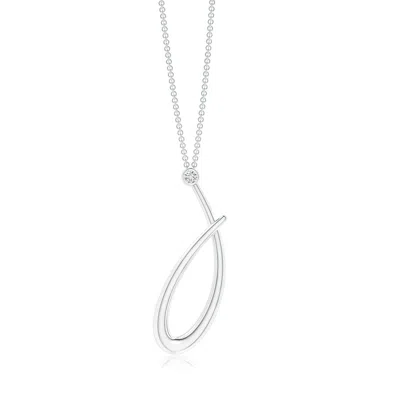 Angara Bezel Set Diamond Lowercase "j" Initial Pendant In Metallic