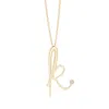 Angara Bezel Set Diamond Lowercase "k" Initial Pendant In Yellow Gold/h