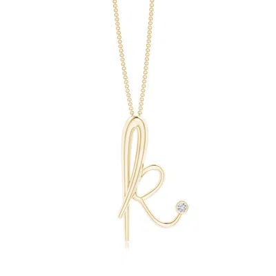 Angara Bezel Set Diamond Lowercase "k" Initial Pendant In Gold