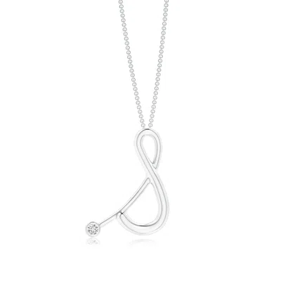 Angara Bezel Set Diamond Lowercase "s" Initial Pendant In Metallic