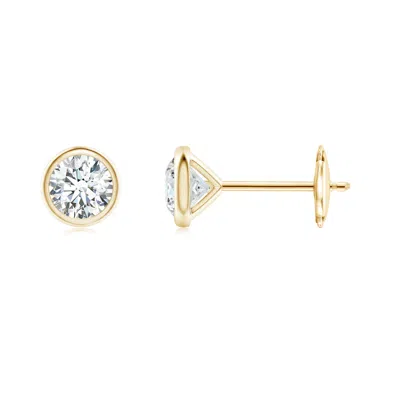 Angara Bezel-set Diamond Martini Stud Earrings In Gold