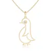 Angara Bezel-set Diamond Penguin Pendant In Yellow Gold/g
