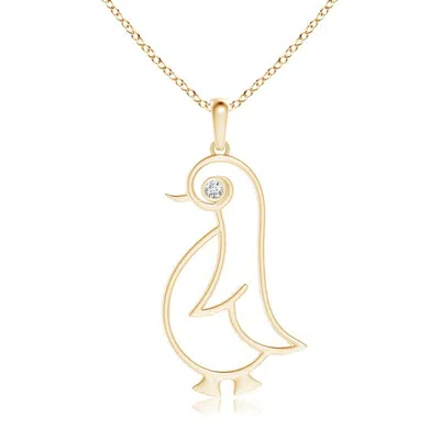 Angara Bezel-set Diamond Penguin Pendant In Gold