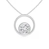 Angara Bezel-set Diamond Solitaire Open Circle Pendant In White Gold/h