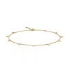 Angara Bezel-set Diamond Station Adjustable Charm Anklet In Yellow Gold/h