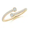 Angara Bezel-set Double Diamond Bypass Ring In Yellow Gold/h