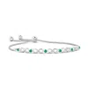 Angara Bezel-set Emerald Infinity Bolo Bracelet In White Gold/rich Medium Green