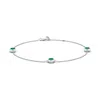 Angara Bezel-set Emerald Station Adjustable Ankle Bracelet In White Gold/rich Medium Green