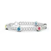 Angara Bezel-set Fancy Intense Multi-color Diamond Curb Chain Link Bracelet