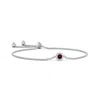 Angara Bezel-set Garnet Bolo Bracelet With Diamond Halo In White Gold/medium Red
