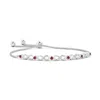 Angara Bezel-set Garnet Infinity Bolo Bracelet In White Gold/medium Red