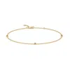 Angara Bezel-set Garnet Station Adjustable Ankle Bracelet In Yellow Gold/rich Red