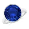 Angara Bezel-set Gia Certified Ceylon Sapphire Solitaire Ring In White Gold/medium To Rich Blue