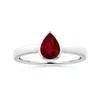 Angara Bezel-set Gia Certified Pear-shaped Ruby Solitaire Ring In White Gold/deep Rich Red