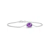 Angara Bezel-set Oval Amethyst Solitaire Chain Bracelet In White Gold/medium Purple