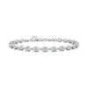 Angara Bezel-set Oval Lab-grown Diamond Tennis Bracelet In White Gold/f-g
