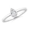 Angara Bezel-set Pear Diamond Solitaire Ring
