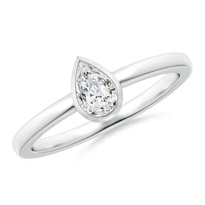 Angara Bezel-set Pear Diamond Solitaire Ring