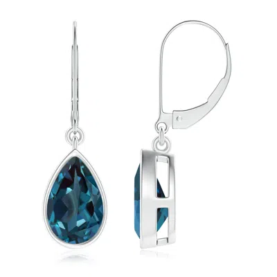Angara Bezel-set Pear Lab-grown Alexandrite Leverback Drop Earrings In Metallic