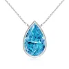 Angara Bezel-set Pear-shaped Lab-grown Fancy Intense Blue Diamond Solitaire Pendant In White Gold/fancy Intense