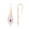 Angara Bezel Set Pink Sapphire Calla Lily Drop Earrings In Rose & White Gold/rich Pink