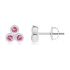 Angara Bezel Set Pink Tourmaline Trio Cluster Stud Earrings In White Gold/medium Pink