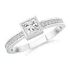 Angara Bezel-set Princess Diamond Stackable Promise Ring In White Gold/h