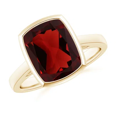 Angara Bezel-set Rectangular Cushion Garnet Ring In Red