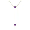 Angara Bezel-set Round Amethyst Lariat Style Necklace In Yellow Gold/medium Dark Purple