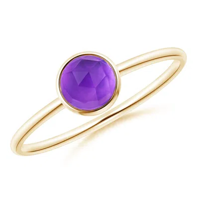 Angara Bezel Set Round Amethyst Stackable Ring In Purple