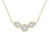 Angara Bezel-set Round And Pear-shaped Diamond Necklace With Milgrain In Yellow Gold/h