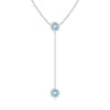 Angara Bezel-set Round Aquamarine Lariat Style Necklace In Platinum/light Swiss Blue