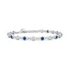 Angara Bezel-set Round Blue Sapphire And Diamond Tennis Bracelet In White Gold/medium To Rich Blue