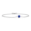 Angara Bezel-set Round Blue Sapphire Chain Bracelet In White Gold/deep Rich Blue