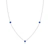 Angara Bezel-set Round Blue Sapphire Chain Necklace In White Gold/deep Rich Blue