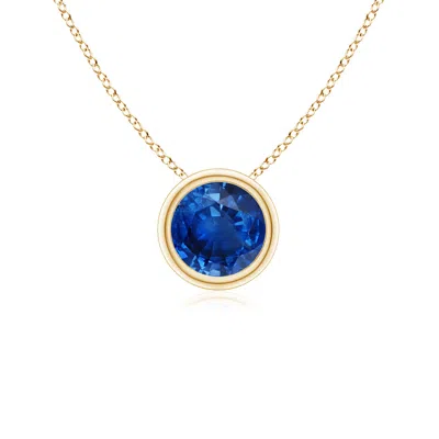 Angara Bezel-set Round Blue Sapphire Solitaire Pendant In Gold