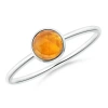 Angara Bezel Set Round Citrine Stackable Ring In White Gold/golden
