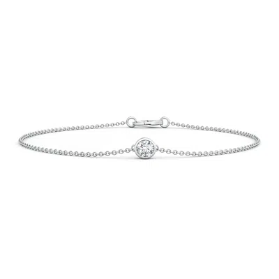 Angara Bezel-set Round Diamond Chain Bracelet In Metallic