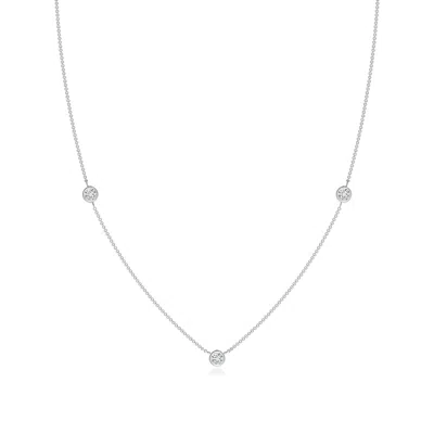 Angara Bezel-set Round Diamond Chain Necklace In Metallic