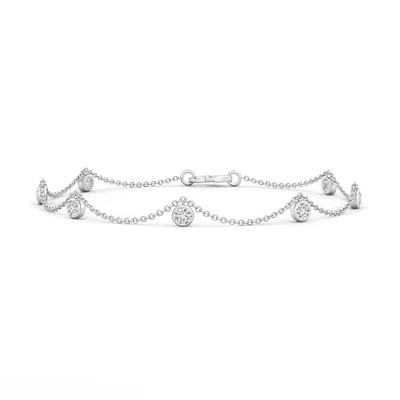 Angara Bezel-set Round Diamond Charm Bracelet