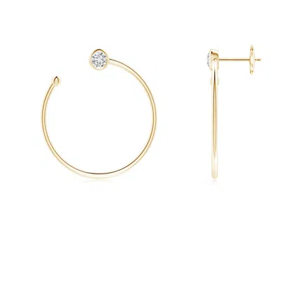 Angara Bezel-set Round Diamond Front-to-back Flex Hoop Earrings In Gold