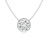 Angara Bezel-set Round Diamond Solitaire Necklace In White Gold/h