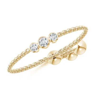 Angara Bezel-set Round Diamond Three Stone Bolo Ring In Gold
