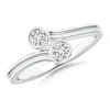 Angara Bezel-set Round Diamond Two Stone Bypass Ring
