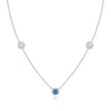 Angara Bezel-set Round Lab-grown Fancy Intense Blue And White Diamond Chain Necklace In White Gold/fancy Intense