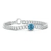 Angara Bezel-set Round Fancy Intense Blue Diamond Chain Bracelet
