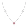 Angara Bezel-set Round Fancy Intense Pink And White Diamond Chain Necklace In White Gold/fancy Intense