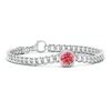 Angara Bezel-set Round Fancy Intense Pink Diamond Chain Bracelet