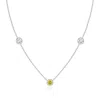 Angara Bezel-set Round Fancy Intense Yellow And White Diamond Chain Necklace In White Gold/fancy Intense